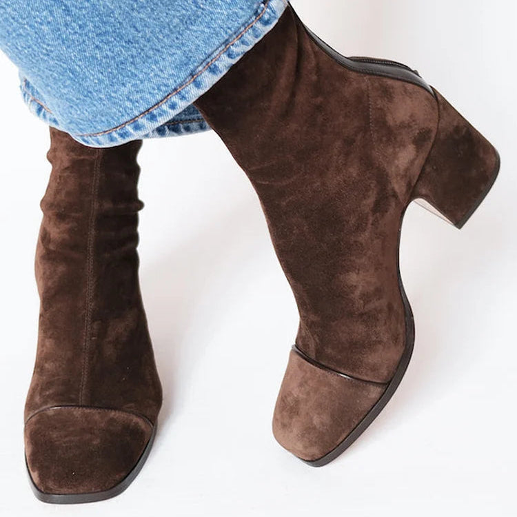 Gemma | Square Toe Heeled Boots