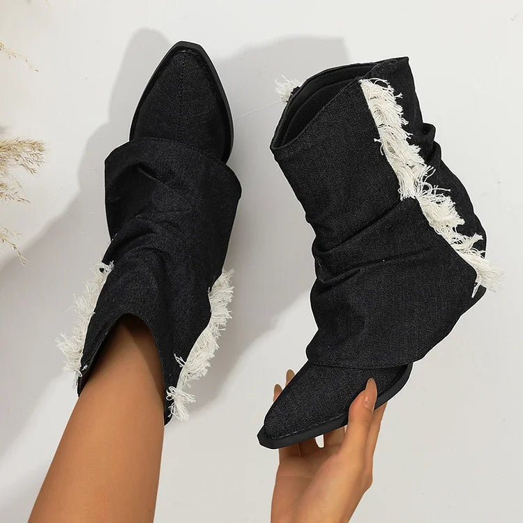 Kaia™ | Stylish Denim Boots