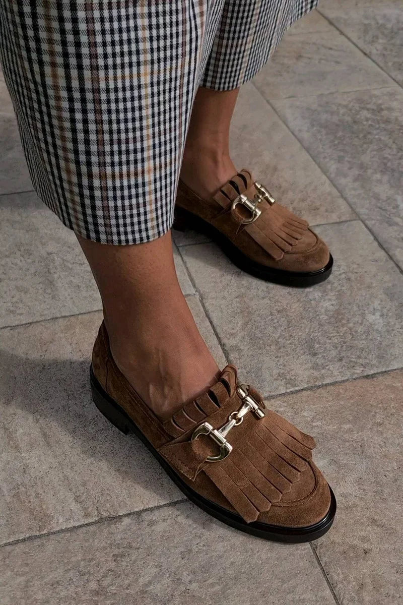 Marie™ | Brown Suede Loafers
