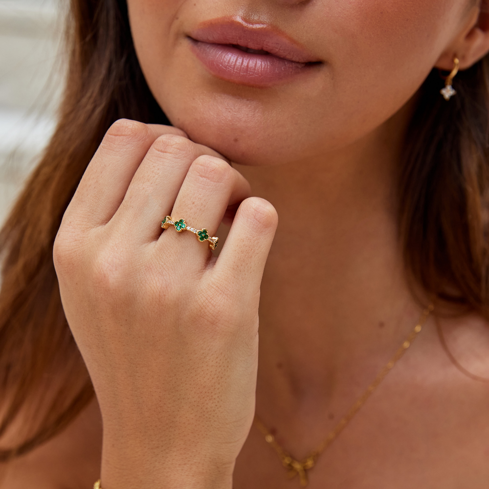 Chance - Crystal Clover Ring