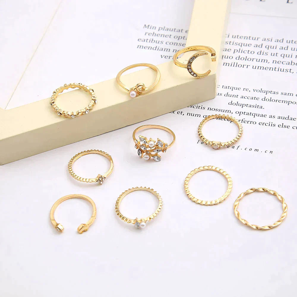 10 pairs of bohemian rings in silver and gold