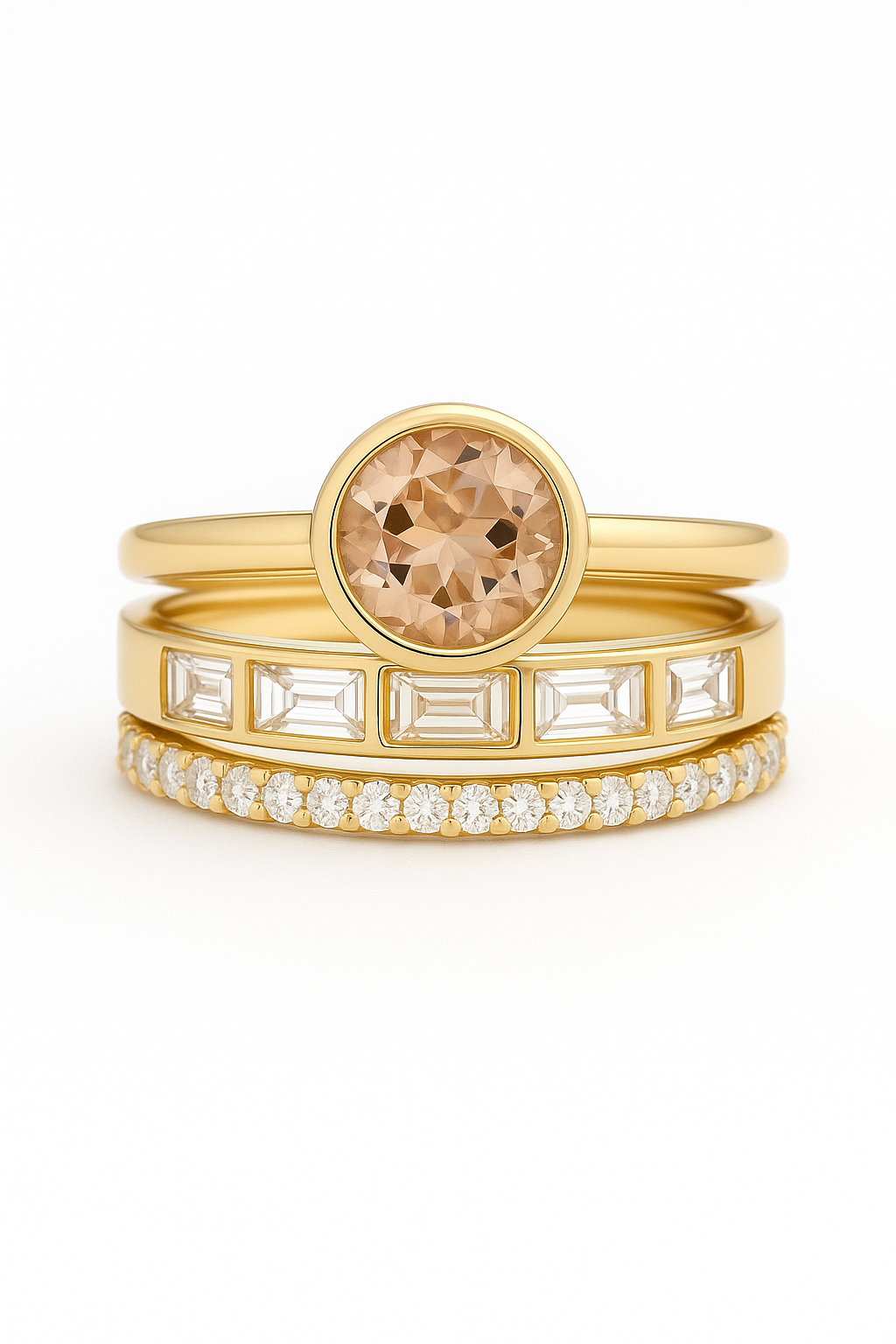 Elegant Gold Crystal Ring
