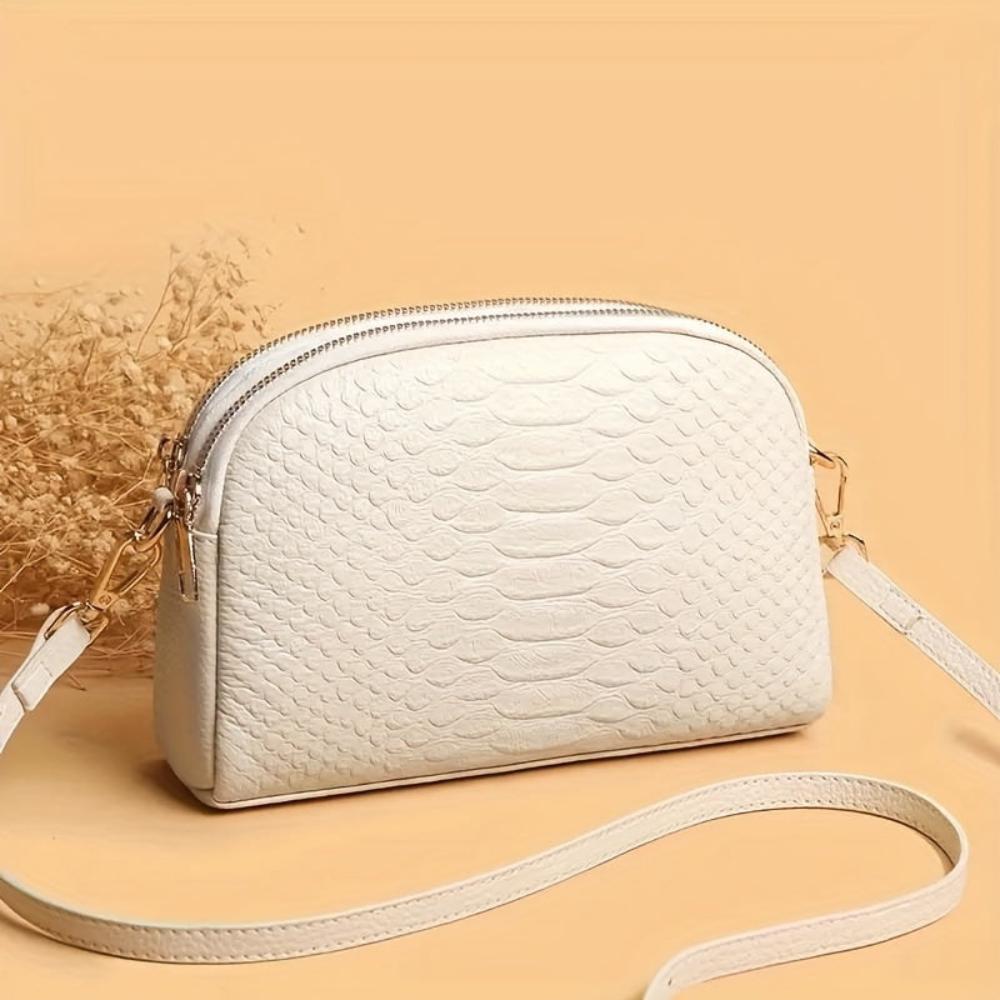 Cora | Beautiful mini crossbody bag in faux leather with crocodile pattern