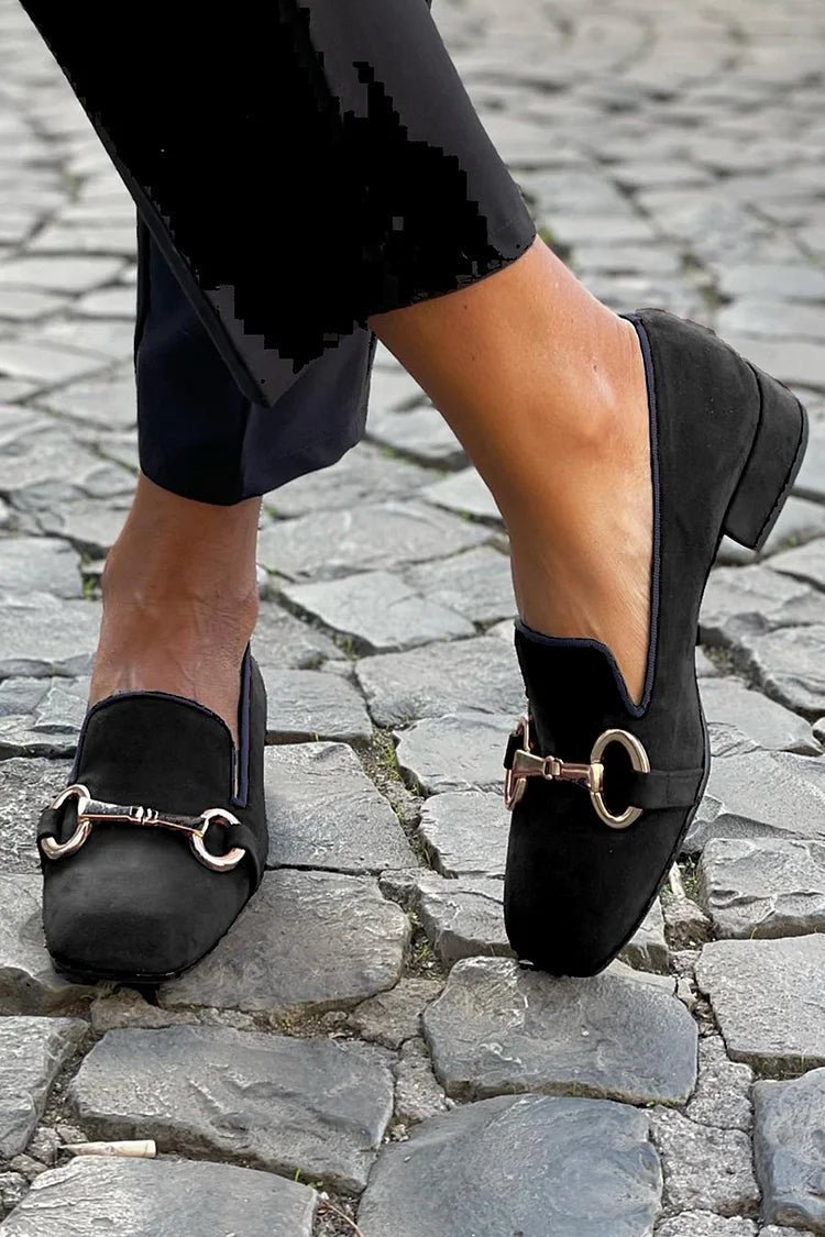 BLACK LOAFERS WITH GOLDEN BIT - Liam & Ivy