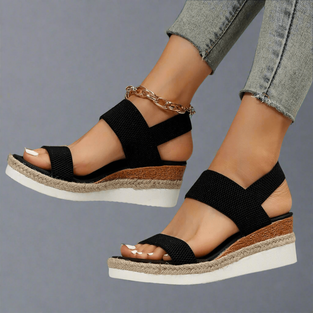 BLACK PLATFORM SANDALS - Liam & Ivy