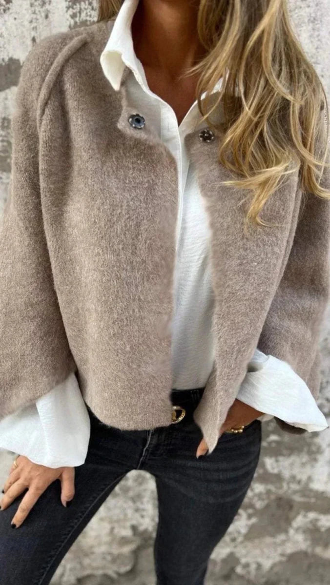 Celeste | Coat with Round Neckline - Liam & Ivy