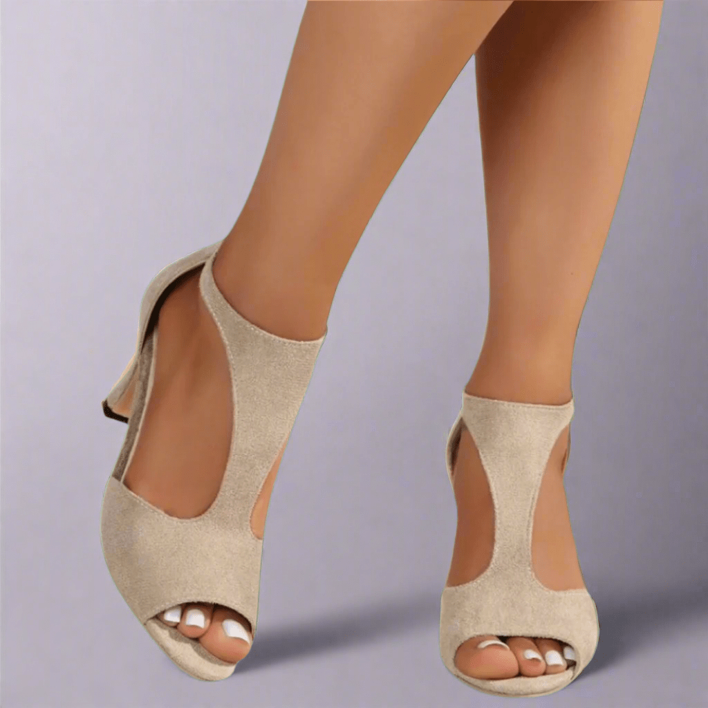 CUTOUT PEEP TOE HEELS - Liam & Ivy