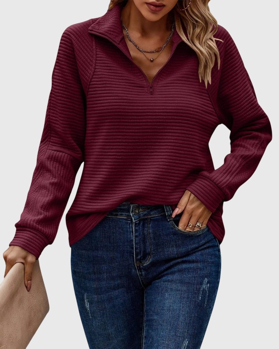 Élise – Refined Half - Zip Sweater - Liam & Ivy