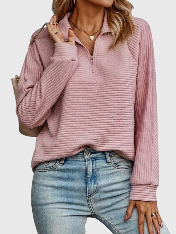 Élise – Refined Half - Zip Sweater - Liam & Ivy