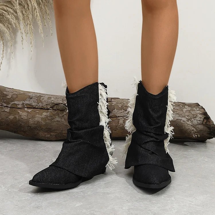 Kaia™ | Stylish Denim Boots - Liam & Ivy