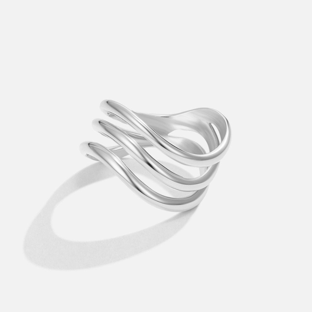 Kiya Layered Silver Ring - Liam & Ivy
