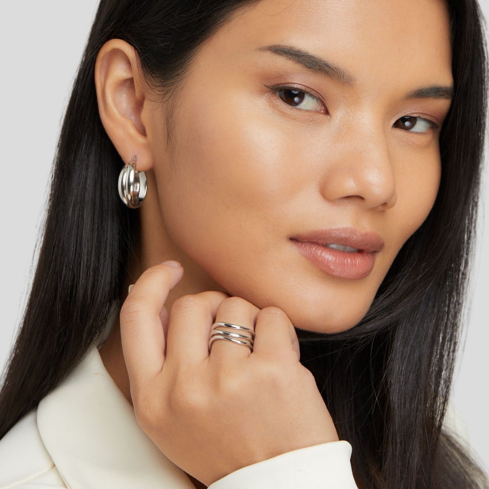 Kiya Layered Silver Ring - Liam & Ivy