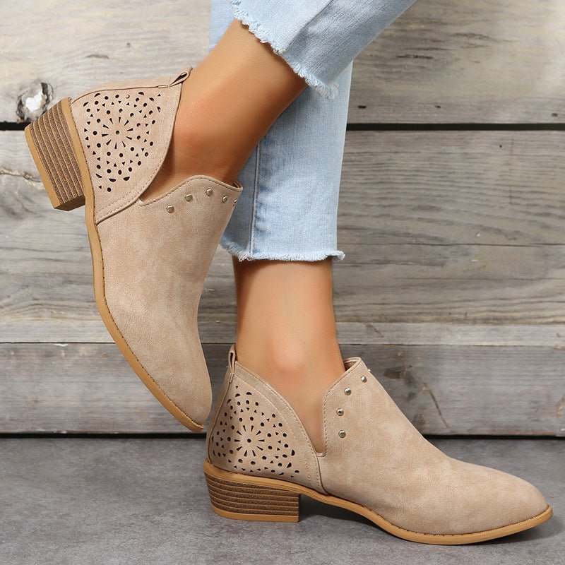 LOW CUT PERFORATED ANKLE BOOT - Liam & Ivy