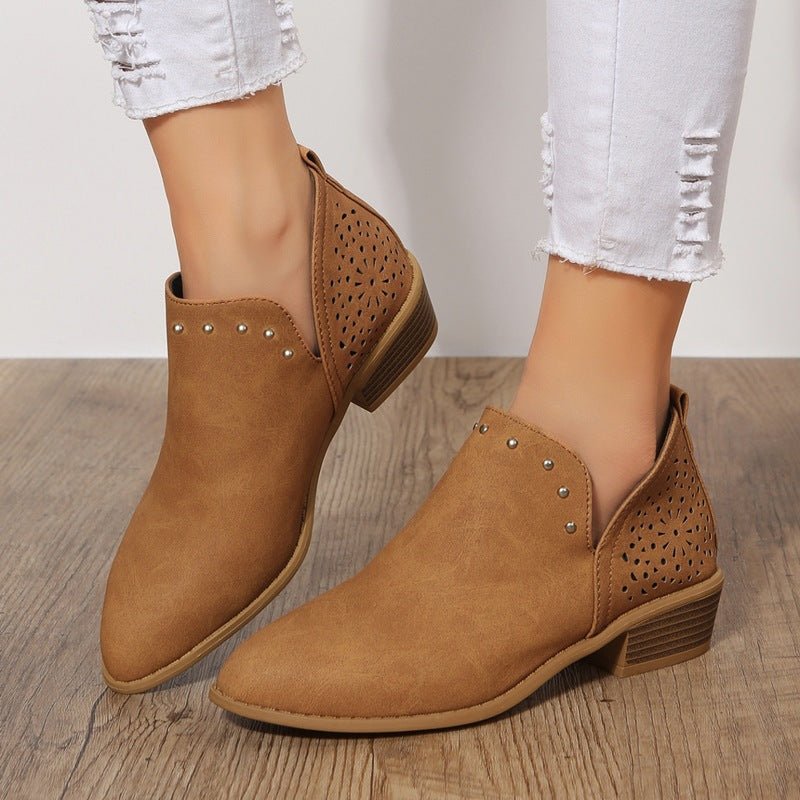 LOW CUT PERFORATED ANKLE BOOT - Liam & Ivy