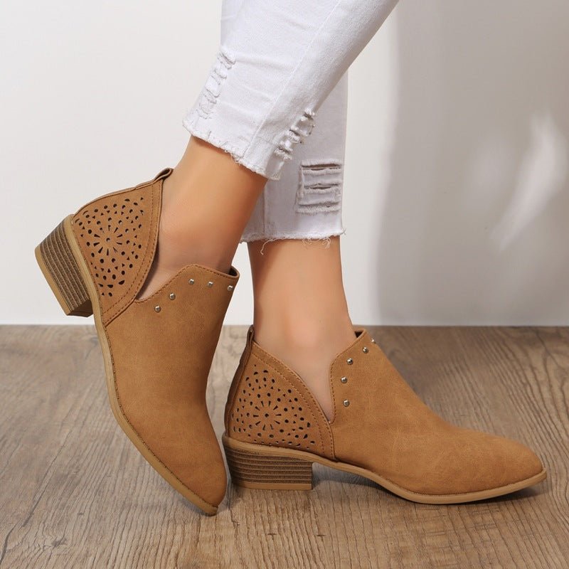 LOW CUT PERFORATED ANKLE BOOT - Liam & Ivy