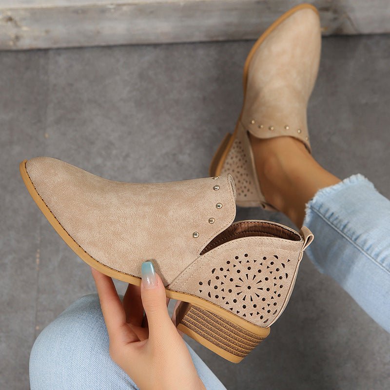 LOW CUT PERFORATED ANKLE BOOT - Liam & Ivy