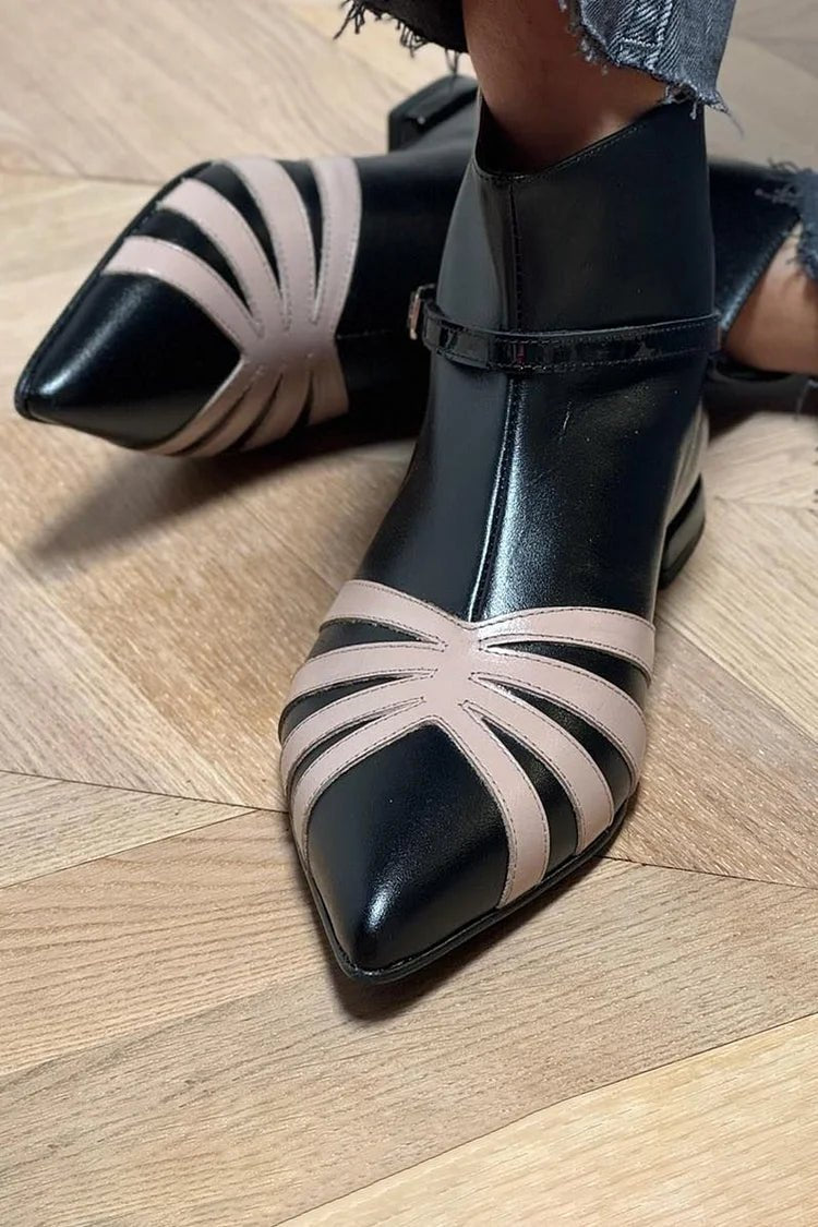 POINTED GEOMETRIC ANKLE BOOT - Liam & Ivy