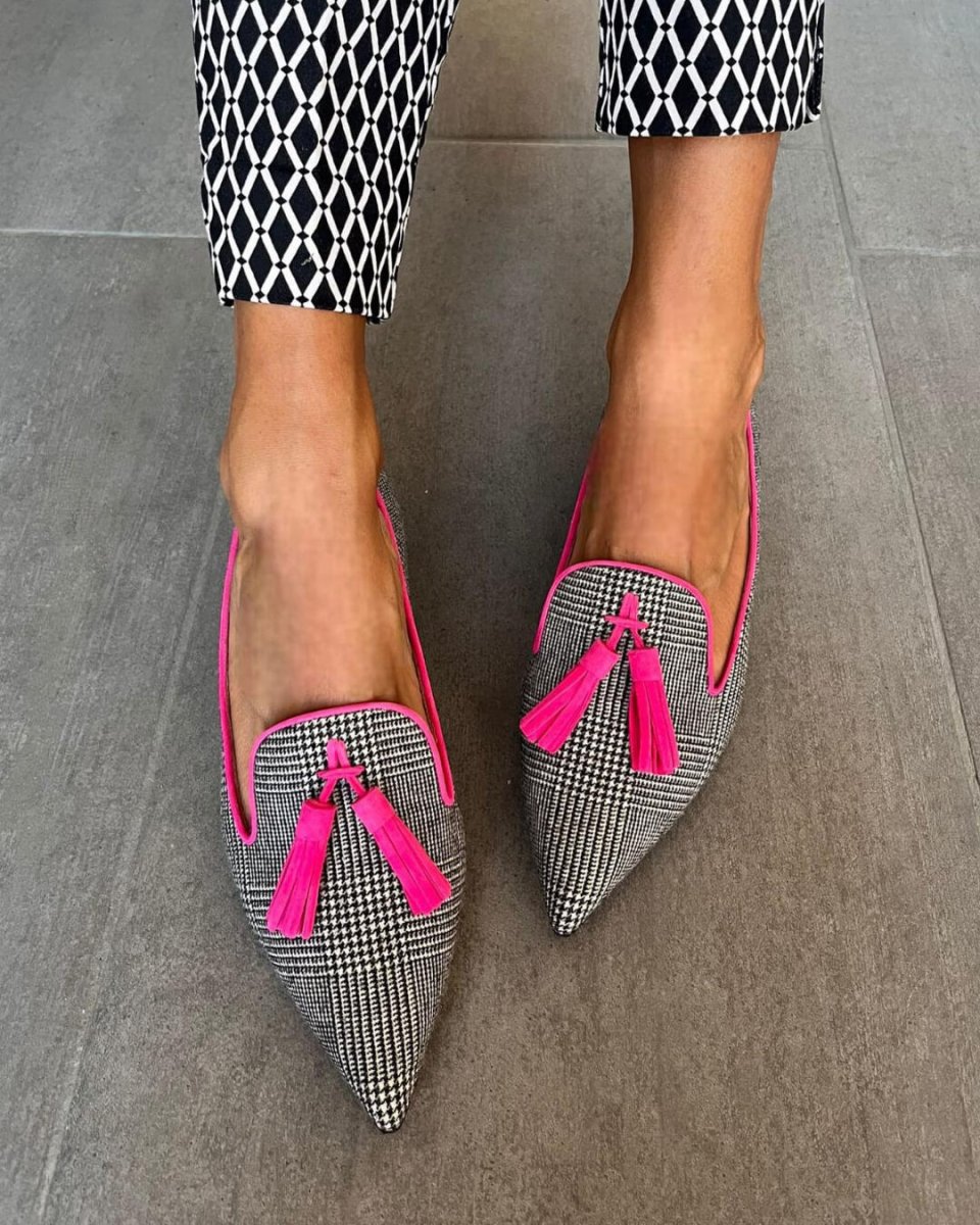 POINTED LOAFER WITH FLUO FRINGES - Liam & Ivy