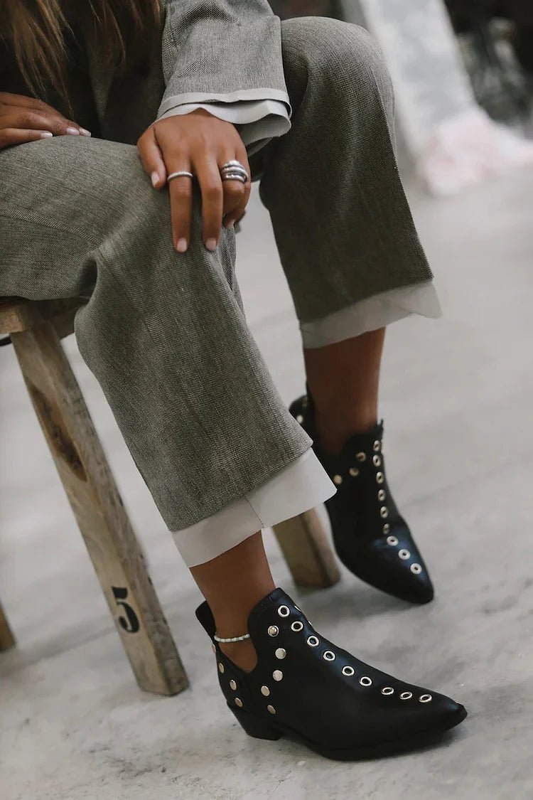 POINTED STUDDED ANKLE BOOT - Liam & Ivy