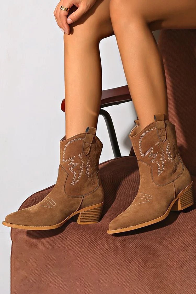 POINTED WESTERN ANKLE BOOT - Liam & Ivy