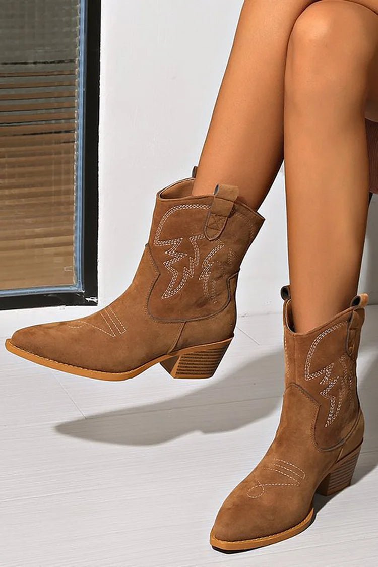 POINTED WESTERN ANKLE BOOT - Liam & Ivy