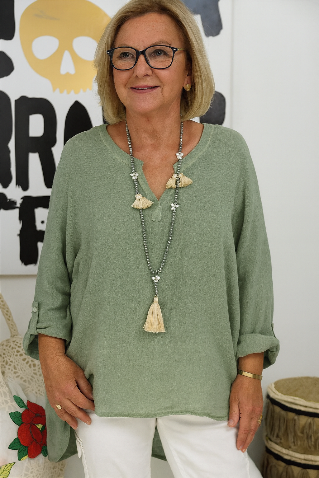 Anna | Effortless Linen V-Neck Top