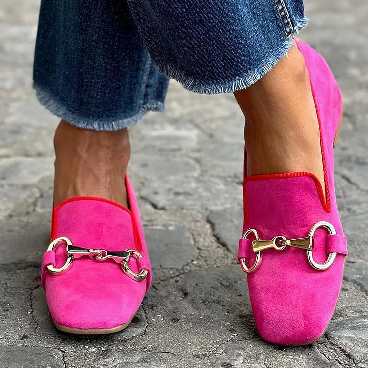 Bella | Fluorescent Loafer With Metal Detail