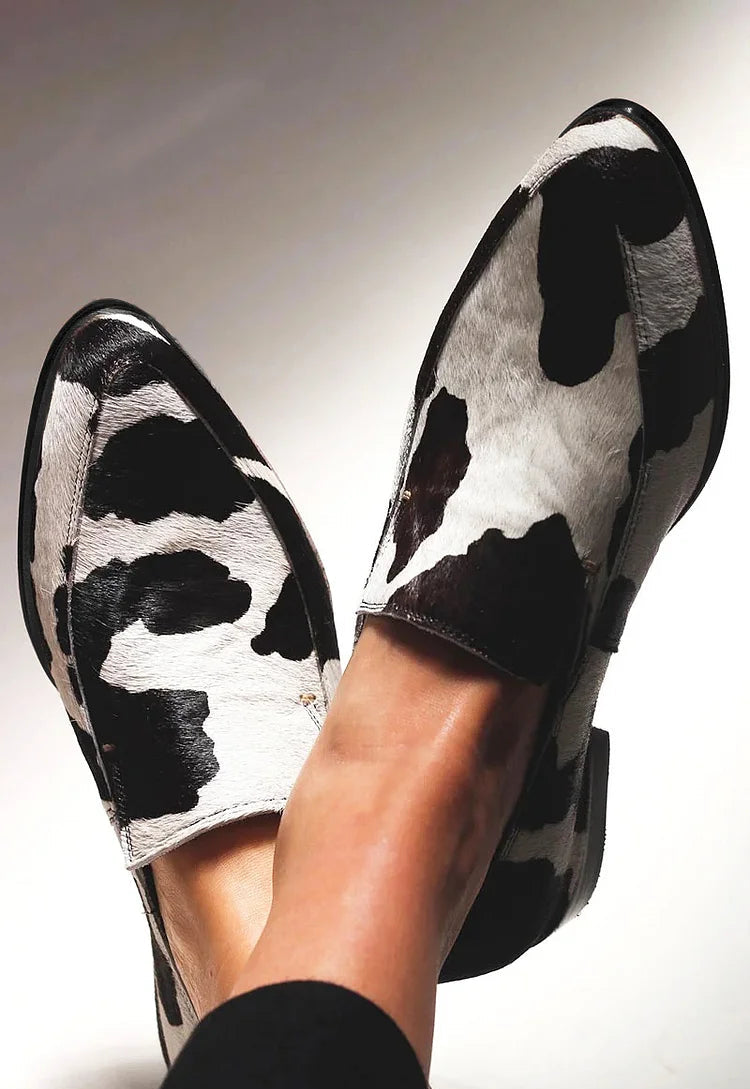 Becca | Cow Print Slip-Ons