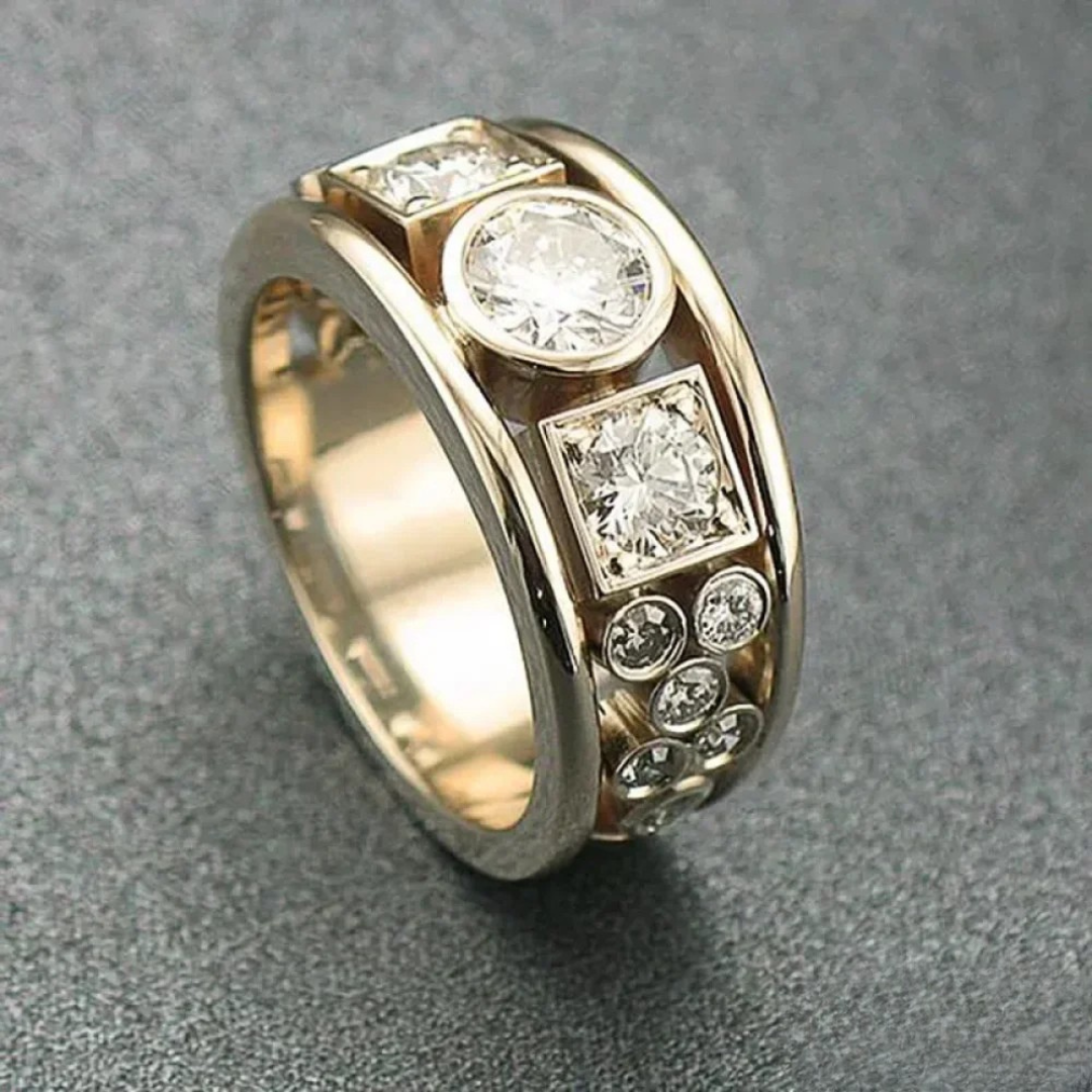 Vintage Gold Zirconium Ring