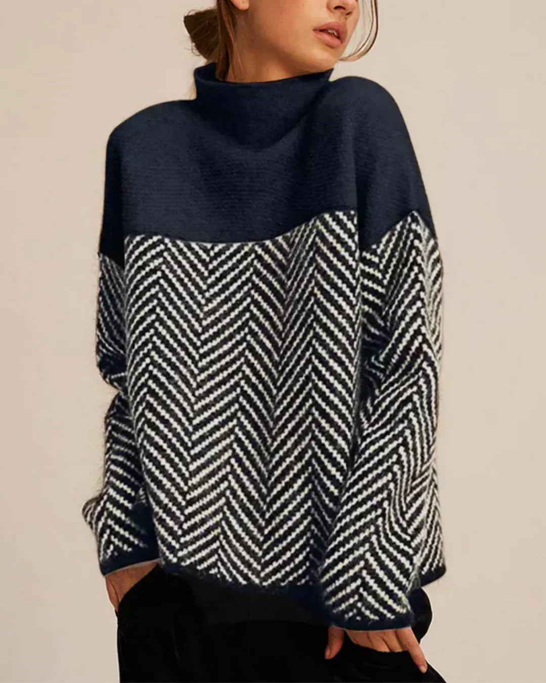 Elise – Elegant High-Neck Sweater