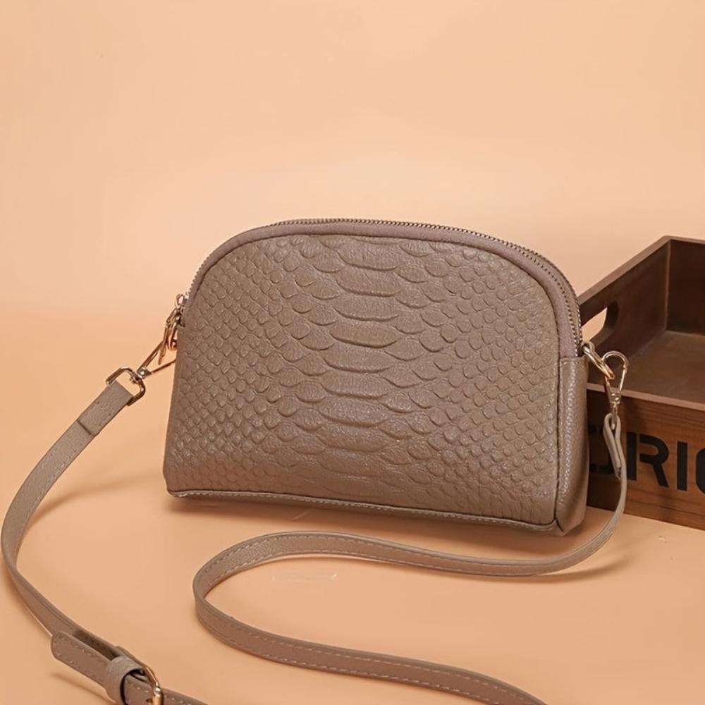 Cora | Beautiful mini crossbody bag in faux leather with crocodile pattern