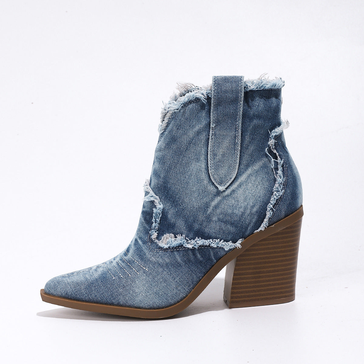 Denim Heeled Boots
