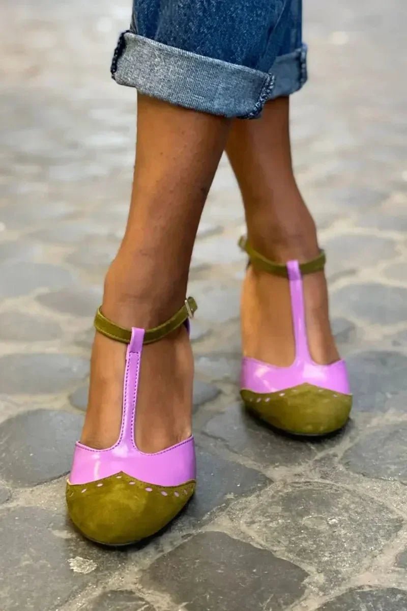 CLOSED SANDAL WITH T - BAR STRAP - Liam & Ivy