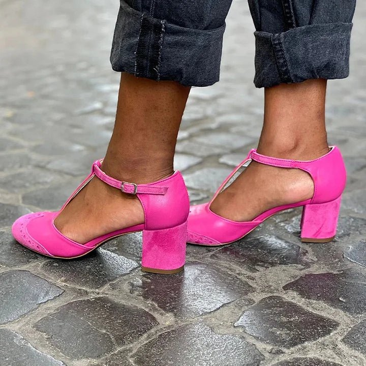 CLOSED SANDAL WITH T - BAR STRAP - Liam & Ivy