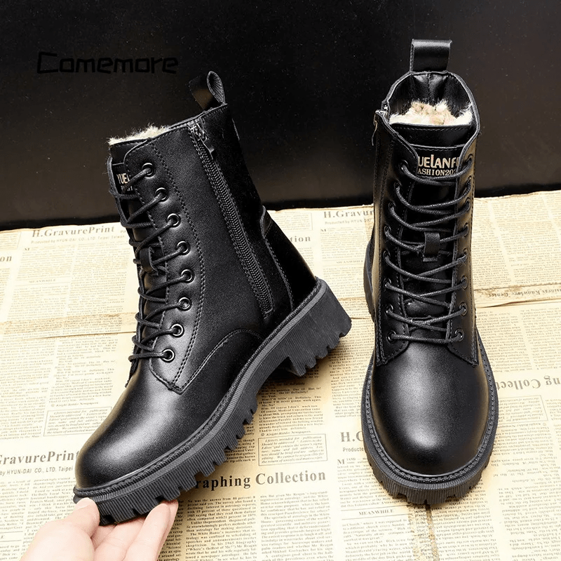 Léonie™ | Elegant Black Leather Boots