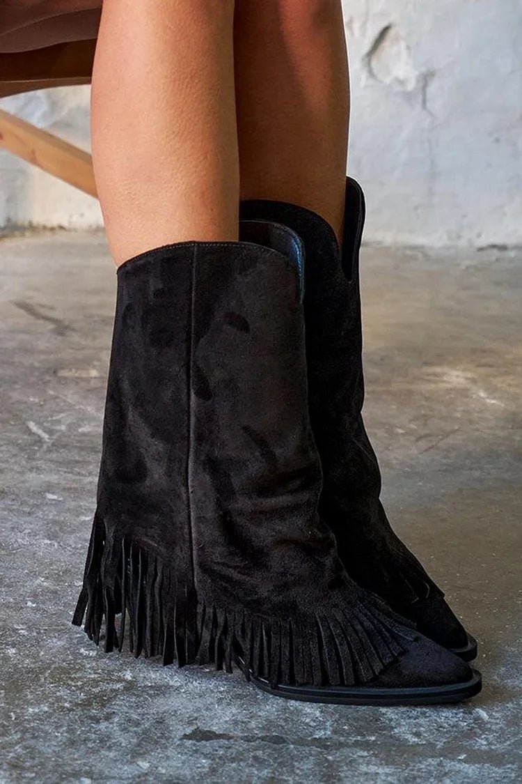 Élise™ | Fringed Suede Boots - Liam & Ivy