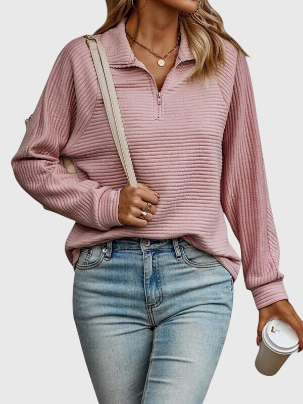 Élise – Refined Half - Zip Sweater - Liam & Ivy