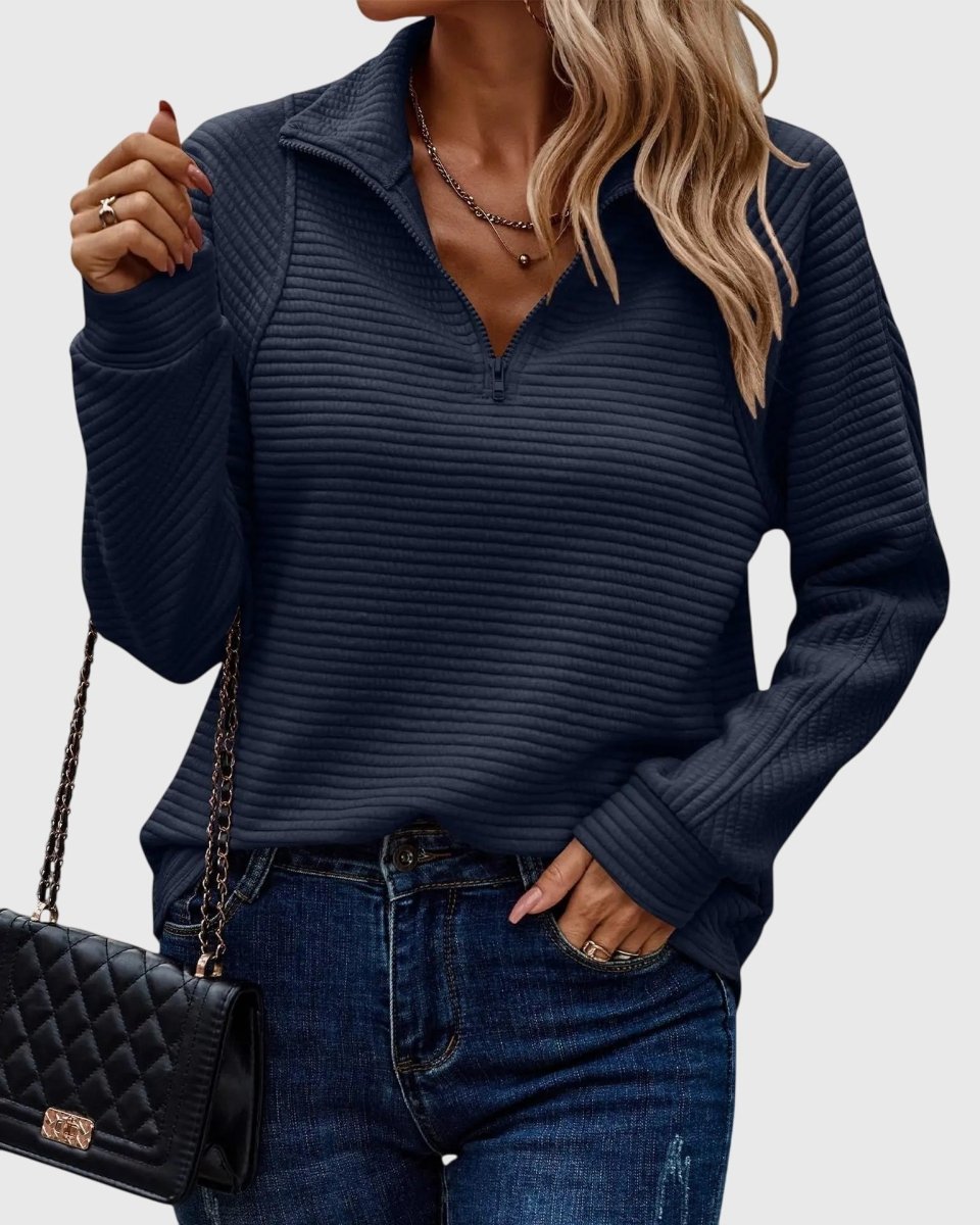 Élise – Refined Half - Zip Sweater - Liam & Ivy