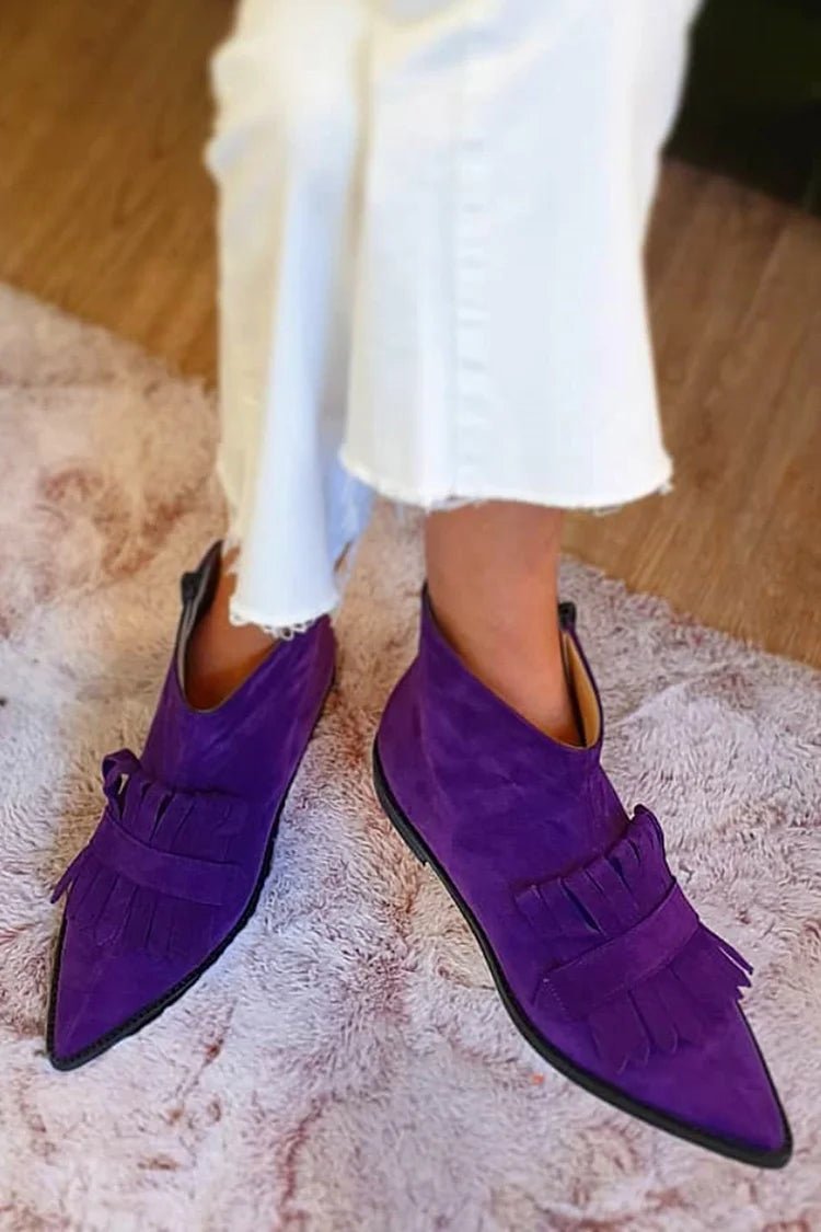 FRINGED ANKLE BOOTS - Liam & Ivy