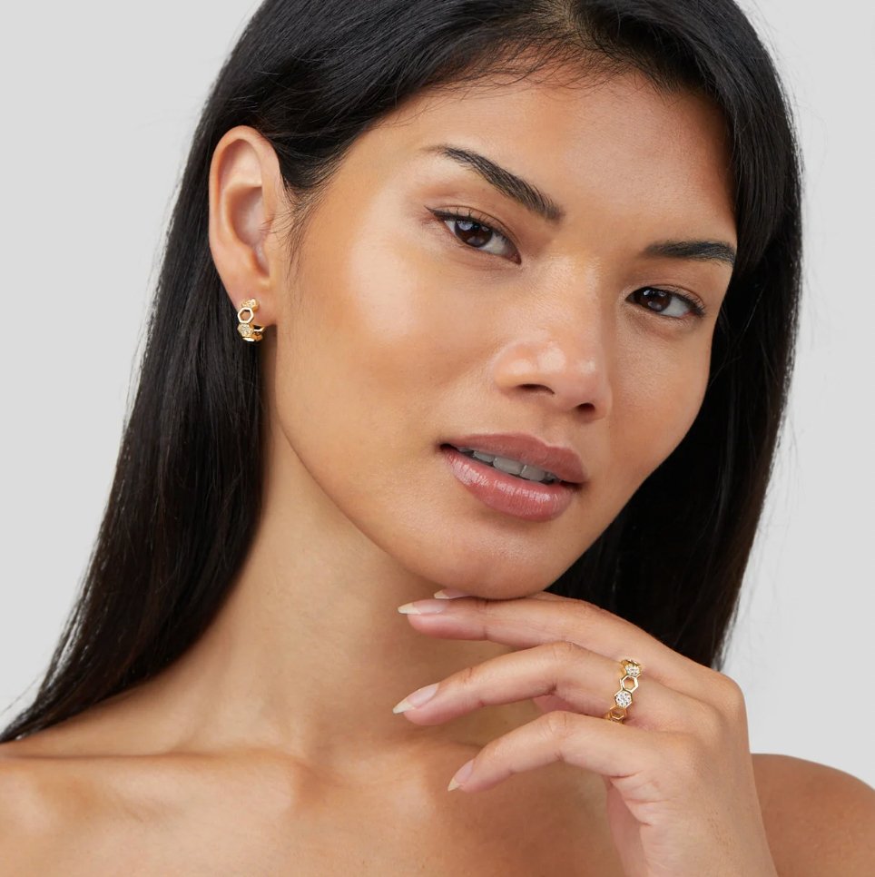 Bee - Gold and Crystal Ring