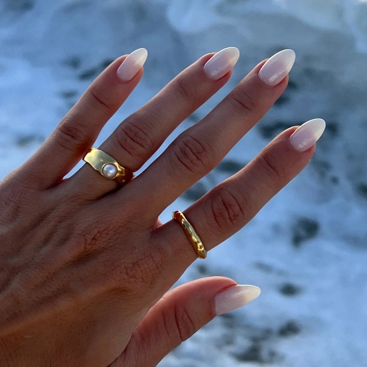 Gold Lava Pearl Ring - Liam & Ivy