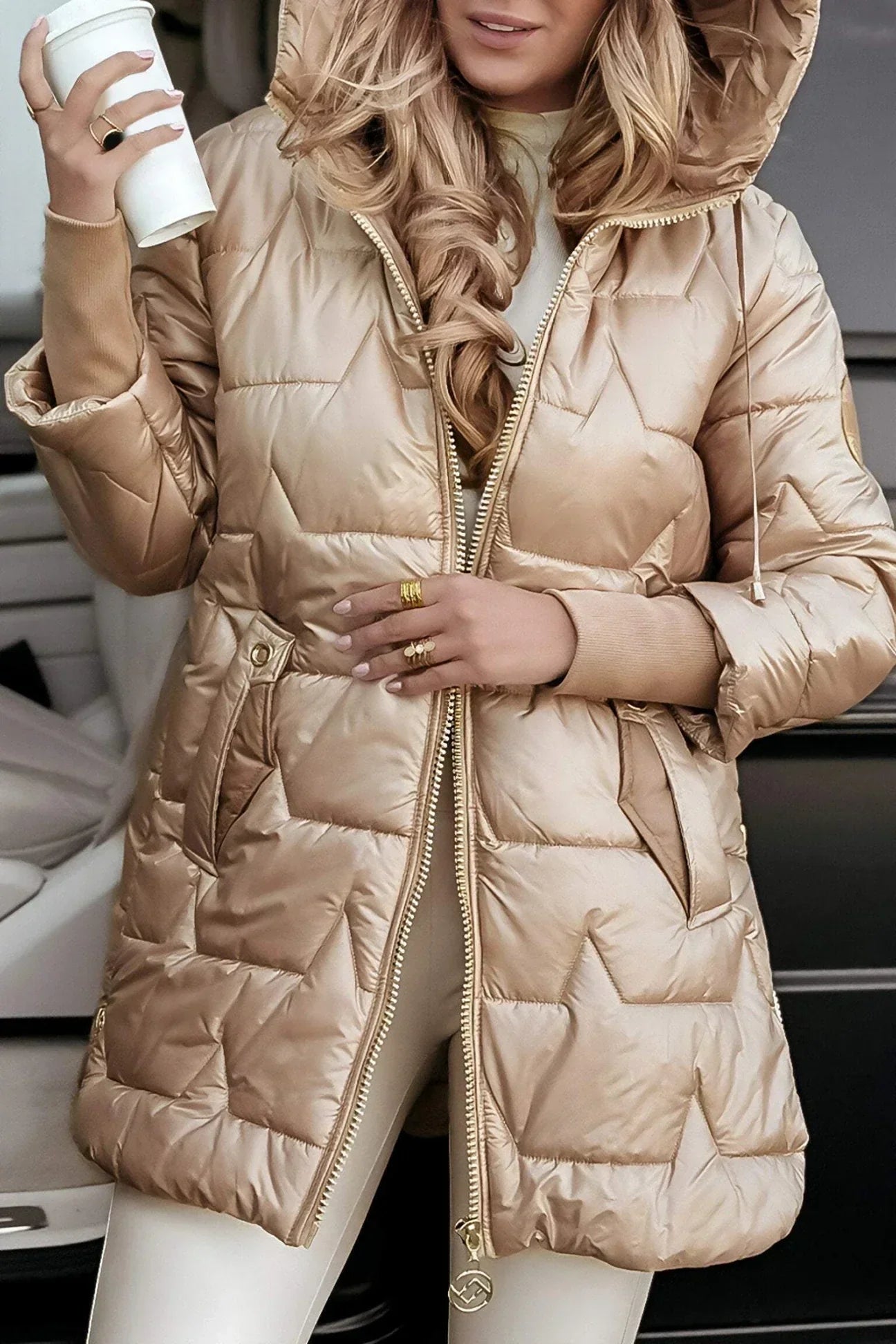 Zéphirine | Warm Quilted Coat with Cozy Hood