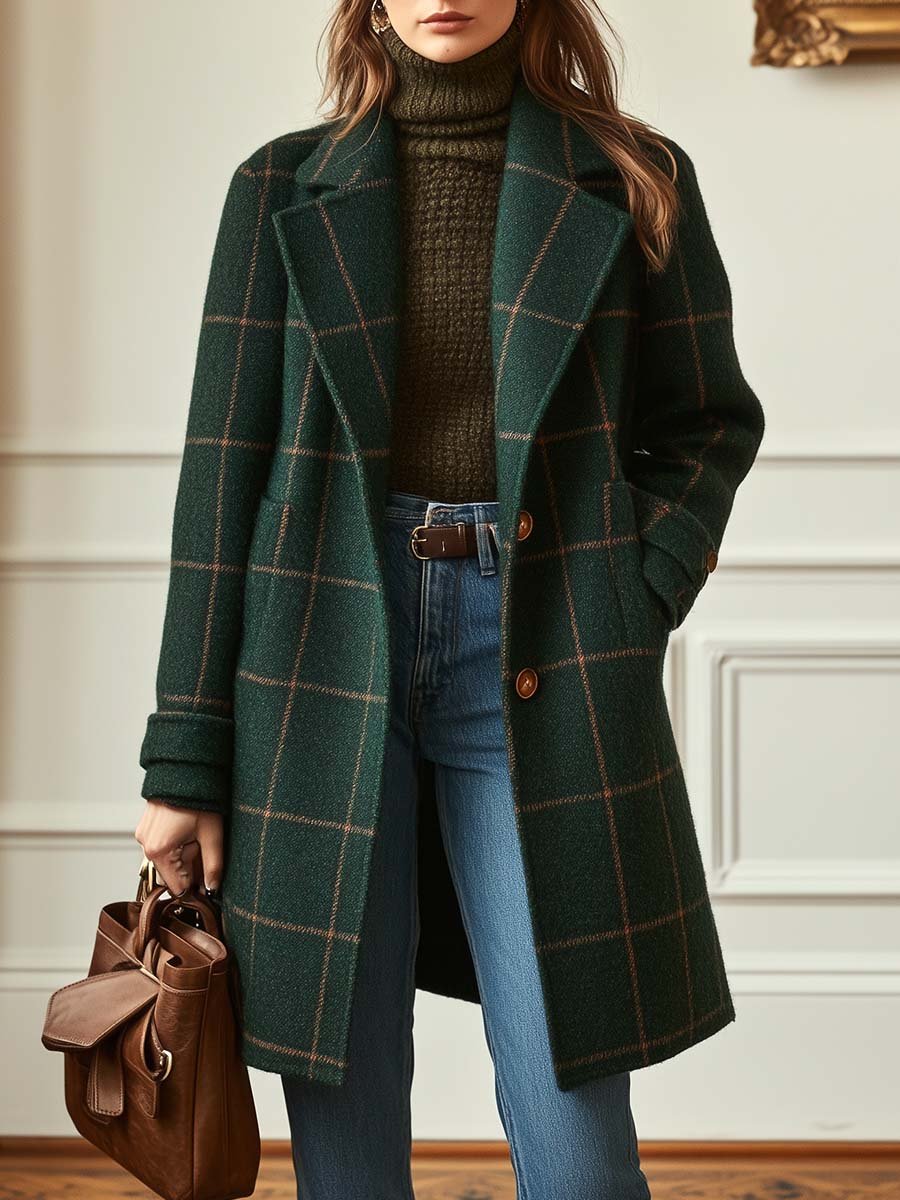 Frances – Classic Plaid Coat