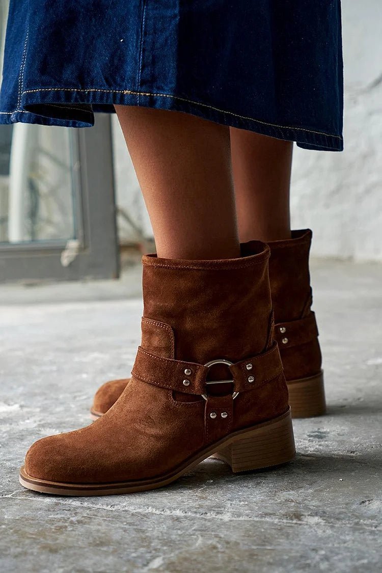 Juliette™ | Vintage Buckle Ankle Boots - Liam & Ivy