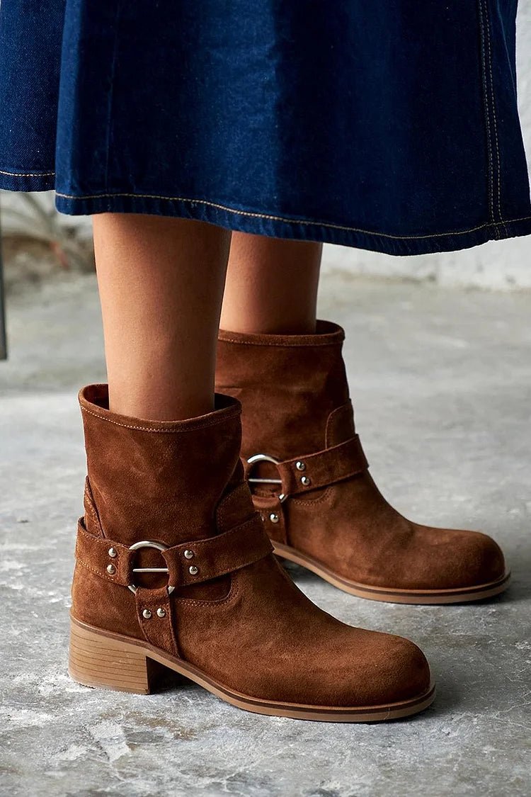 Juliette™ | Vintage Buckle Ankle Boots - Liam & Ivy