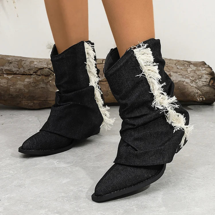 Kaia™ | Stylish Denim Boots - Liam & Ivy