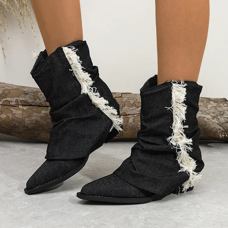 Kaia™ | Stylish Denim Boots - Liam & Ivy