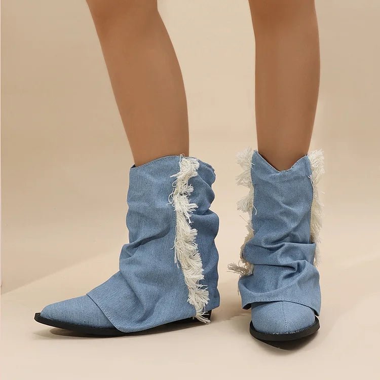 Kaia™ | Stylish Denim Boots - Liam & Ivy