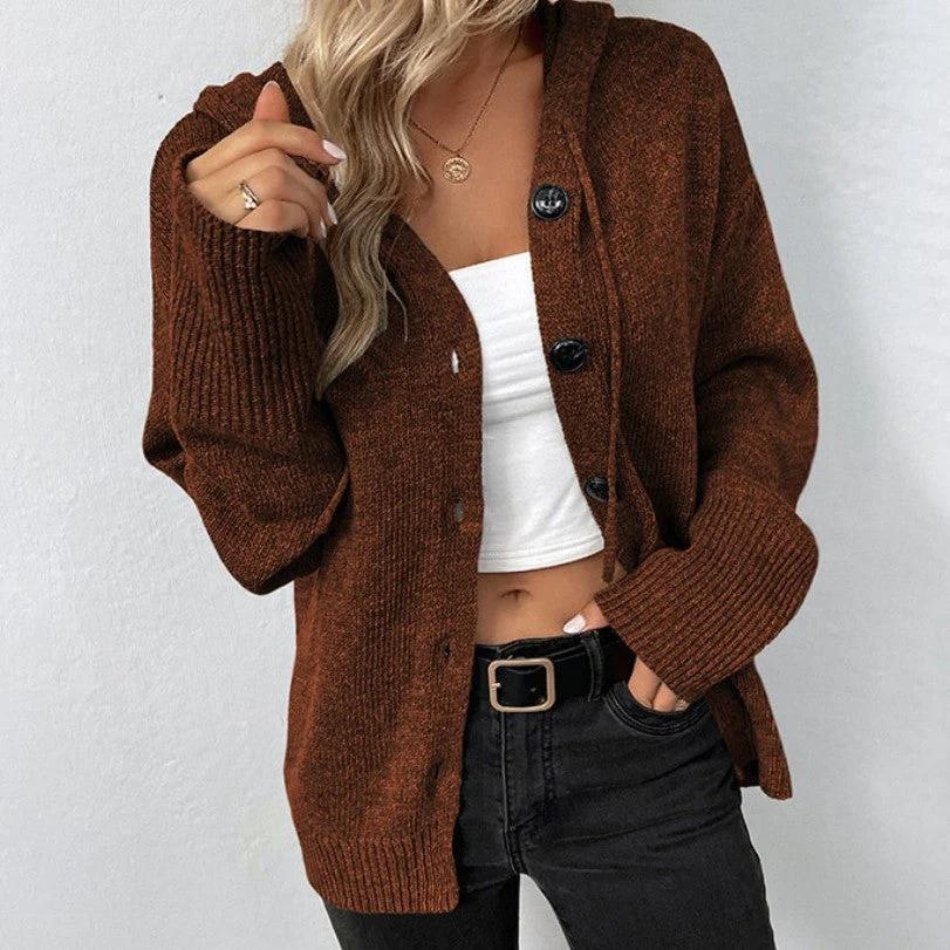 Laurence | Hooded Cardigan with Buttons - Liam & Ivy