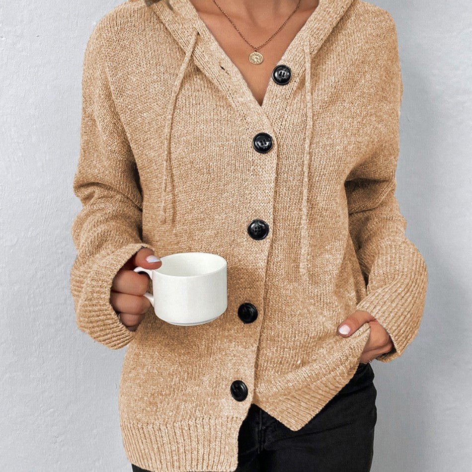 Laurence | Hooded Cardigan with Buttons - Liam & Ivy